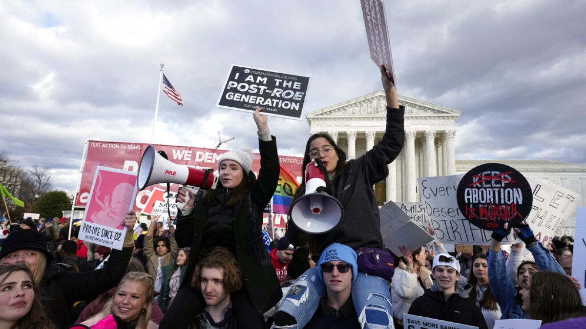 Manifestants anti-avortement lors d'une marche à Washington, aux Etats-Unis, vendredi 20 janvier 2023.