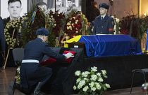 Церемония прощания с погибшими сотрудниками МВД Украины в Киеве
