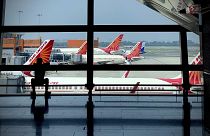 طائرات تابعة لشركة طيران "إير إنديا" في مطار نيودلهي الدولي 