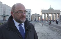 Martin Schulz vor dem Brandenburger Tor