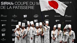 Le Japon remporte la Coupe du monde de la pâtisserie lors du SIRHA, à Chassieu, près de Lyon, 21/01/23