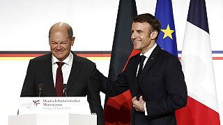 El canciller alemán, Olaf Scholz, y el presidente francés, Emmanuel Macron