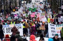 Manifestación a favor del aborto en Wisconsin, EE UU