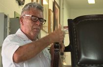 Randall Felix , master craftsman, at Brazil's Senate Museum