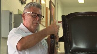 Randall Felix , master craftsman, at Brazil's Senate Museum