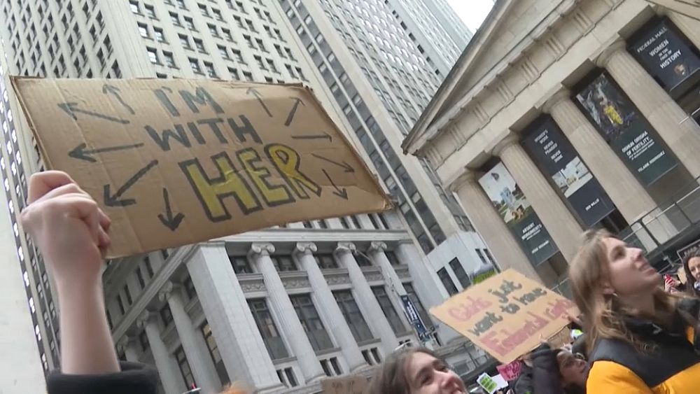 WATCH: Abortion rights supporters march in Manhattan, New York 