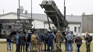 Un système de défense anti-aérienne Patriot lors d'une présentation presse organisée en Allemagne, le lundi 23 janvier 2023.