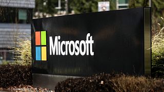Microsoft signage is seen at the company's headquarters in Redmond, Washington, USA, January 18, 2023.