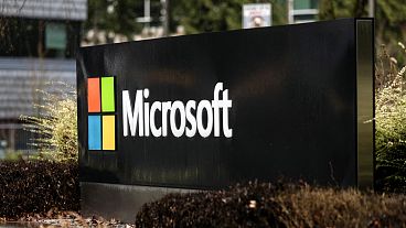 Microsoft signage is seen at the company's headquarters in Redmond, Washington, USA, January 18, 2023.