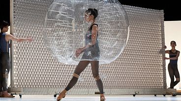 More than 10,000 recycled plastic bottles are used in the set and costumes for K-Ballet’s ‘Plastic’ show.