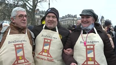 Boulangers mobilisés à Paris, le 23 janvier 2023