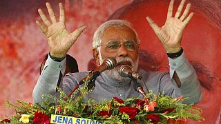 Narendra Modi indiai kormányfő a 2014-es választások idején