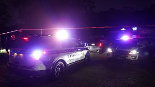 Law enforcement personnel control the scene of a shooting Monday, Jan. 23, 2023, in Half Moon Bay, Calif. 