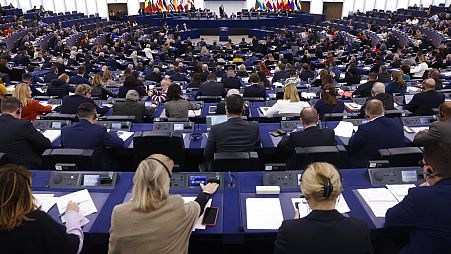 Uma imagem do hemiciclo do Parlamento Europeu