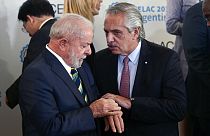 Los presidentes de Argentina, Alberto Fernández, y Brasil, Luiz Inacio Lula da Silva