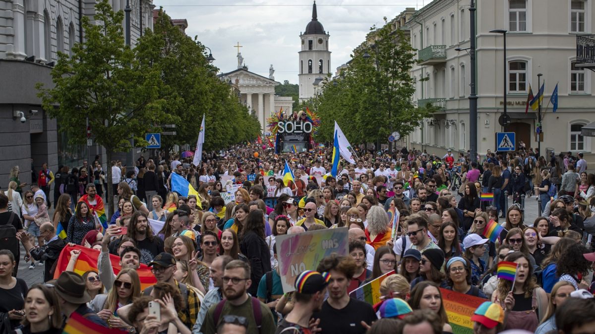 Pride felvonulás tavaly júniusban, Vilniusban