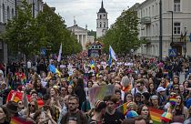 Pride felvonulás tavaly júniusban, Vilniusban