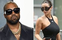 Kanye "Ye" West (left) and his Australian partner Bianca Censori (right) - the rapper could be denied an Australian visa over his antisemitic comments