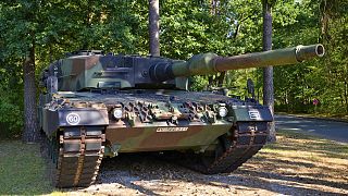 Un carro armato Leopard 2. Questi modelli, di fabbricazione tedesca, sono stati acquistati da diversi Stati dell'Unione Europea