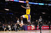 LeBron James playing for the LA Lakers against the Clippers