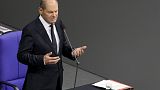 Der deutsche Bundeskanzler Olaf Scholz während einer Fragestunde im Bundestag
