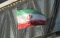 Iran's national flag flutters at the Iran embassy in Seoul, South Korea, Tuesday, Oct. 18, 2022. 
