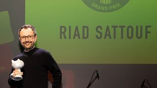 Le dessinateur Riad Sattouf après avoir reçu, le 25 janvier 2023, le Grand prix du festival d'Angoulême qui fêtait cette année son 50ème anniversaire  
