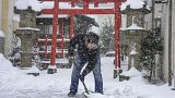 Chutes de neige sur les zones côtières du nord et de l'est du Japon, janvier 2023.