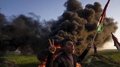 Palesztin tüntető Dzseninben
