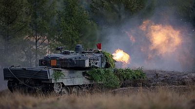A Leopard 2 main battle tank of the German armed forces  on October 17, 2022. 