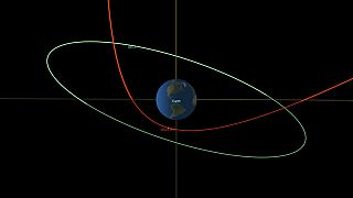 NASA zeigt Route von Asteroid BU 2023 in Rot