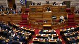 Ο πρόεδρος του ΣΥΡΙΖΑ - ΠΣ Αλέξης Τσίπρας μιλάει στην Ολομέλεια της Βουλής, κατά την τρίτη μέρα της συζήτησης της Πρότασης Δυσπιστίας κατά της Κυβέρνησης 