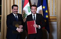 ملاقات رئیس جمهوری فرانسه با نخست وزیر عراق