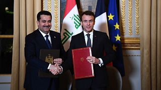 ملاقات رئیس جمهوری فرانسه با نخست وزیر عراق