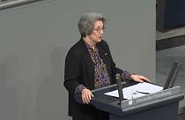 Holocaust survivor Rozette Kats addresses the Bundestag, Berlin.