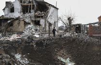 Ukrán ház az orosz rakétatámadás után 