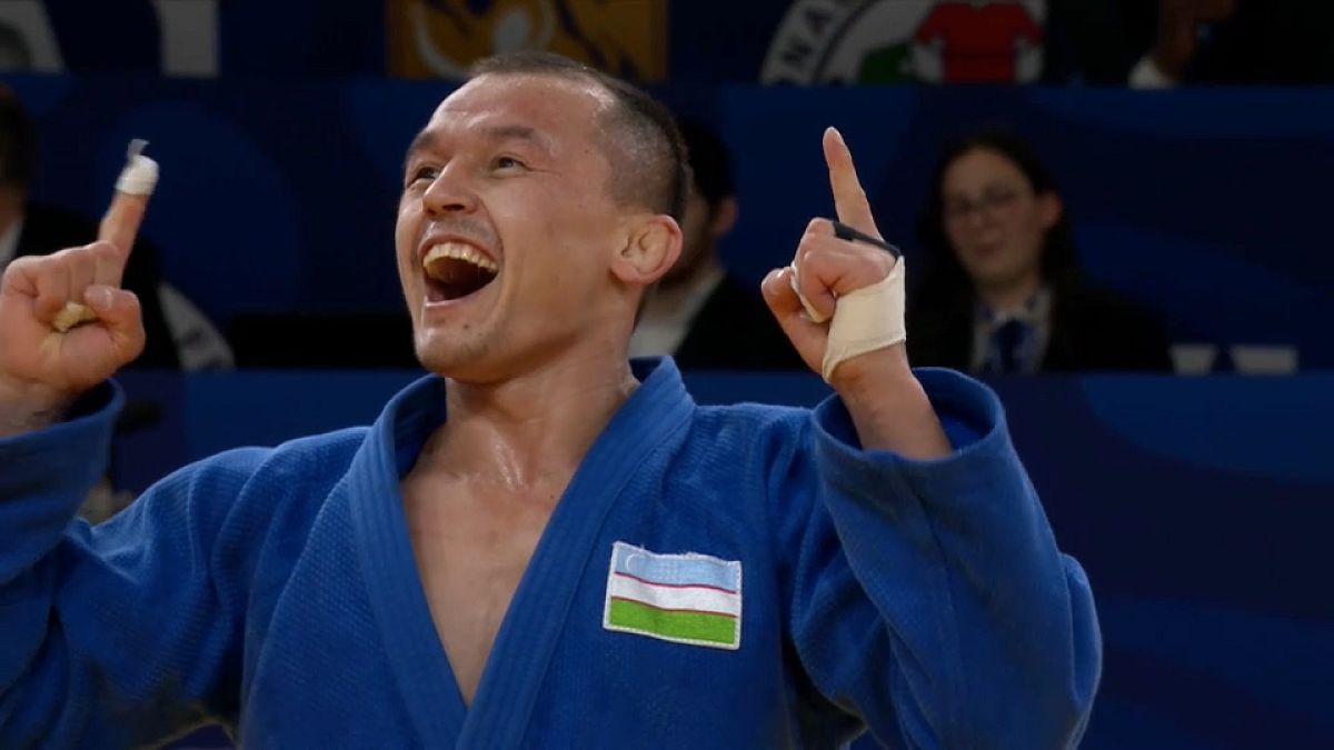 L'Ouzbek Mukhriddin Tilovov s'est imposé en -66 kg aux Grand Prix du Portugal, à Almada, vendredi 27 janvier 2023.