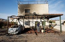 منزل الفلسطيني عدة جبارة الذي أحرقه مستوطنون إسرائيليون بقرية ترمسعيا شمال شرقي رام الله 