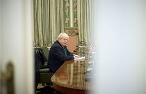 Boris Johnson pictured during visit to Ukraine February 2022