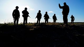 Reservistas estonios se entrenan en Haapsalu, Estonia 27/1/2'23