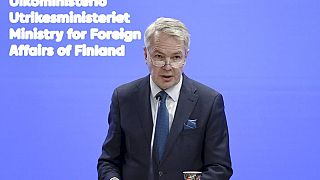 Finland's Foreign Minister Pekka Haavisto speaks during a press conference in Helsinki, Finland, Monday Jan. 30, 2023.