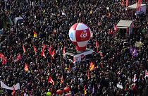 Protesters gather for a demonstration Tuesday, Jan. 31, 2023 in Paris.ris.