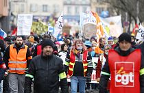 Protestos contra a reforma das pensões em Estrasburgo