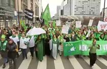 احتجاجات في بروكسل للمطالبة بتحسين ظروف العمل