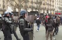 Tensão na manifestação em Paris
