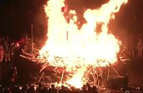 Idén is égettek viking hajót a Viking Fesztiválon.