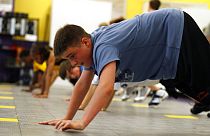 2008-as kép egy amerikai edzőtáborból - az elhízás miatt már akkor egyre több gyerek fordult személyi edzőhöz vagy kezdett edzőterembe járni