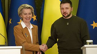 Avrupa Komisyonu Başkanı Ursula von der Leyen Ukrayna Devlet Başkanı Vladimir Zelenskiy ile görüştü