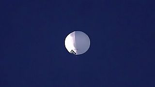 The high altitude balloon floats over Billings, Montana, on Wednesday 1 February, 2023