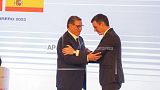 Il primo ministro del Marocco Aziz Akhannouch riceve Pedro Sánchez. Rabat, Marocco, 1 febbraio.